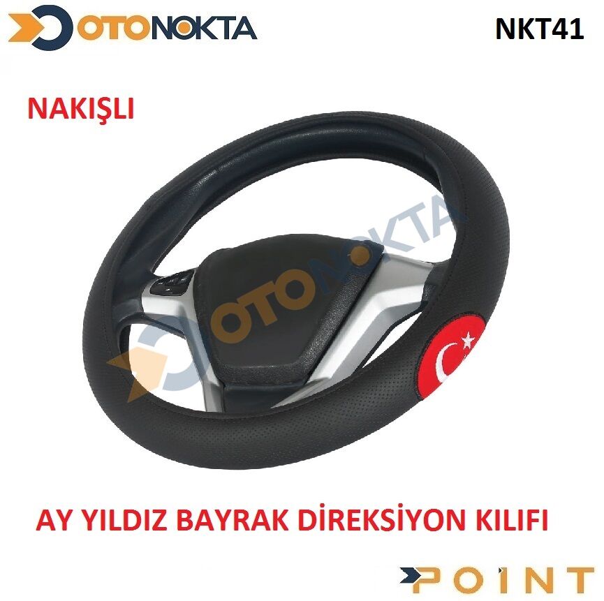 DİREKSİYON KILIFI GEÇMELİ  NAKIŞLI BAYRAKLI F-31