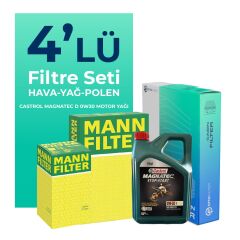 MANN Ford Kuga 1.5 Dizel Filtre Bakım Seti Castrol Motor Yağlı (2017-2019) 4 Lü