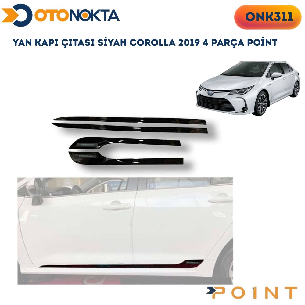 YAN KAPI ÇITASI SİYAH COROLLA 2019 4 PARÇA POİNT