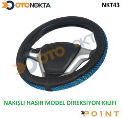 DİREKSİYON KILIFI HASIR MODELİ MAVİ DESEN F-330