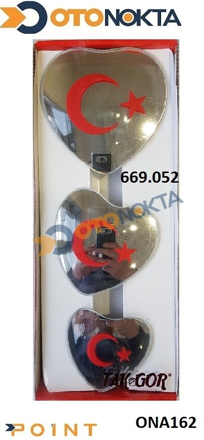 AYNA İÇ KALP SET 669.052 R320 KIRMIZI 3LÜ TAKGÖR
