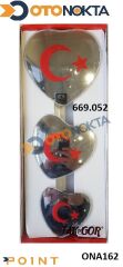 AYNA İÇ KALP SET 669.052 R320 KIRMIZI 3LÜ TAKGÖR