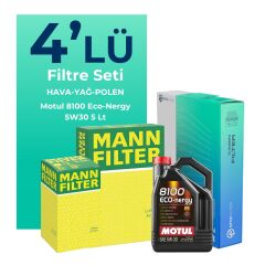 MANN Mini Cooper Countryman 1.5 Benzinli Filtre Bakım Seti Motul Motor Yağlı (2017-2023) 4 Lü