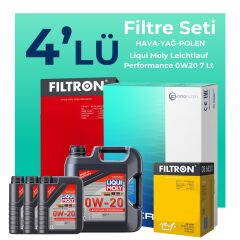 Filtron Range Rover Vogue 2.0 Benzin Filtre Bakım Seti Liqui Moly Motor Yağlı (2018-2021) 4 Lü