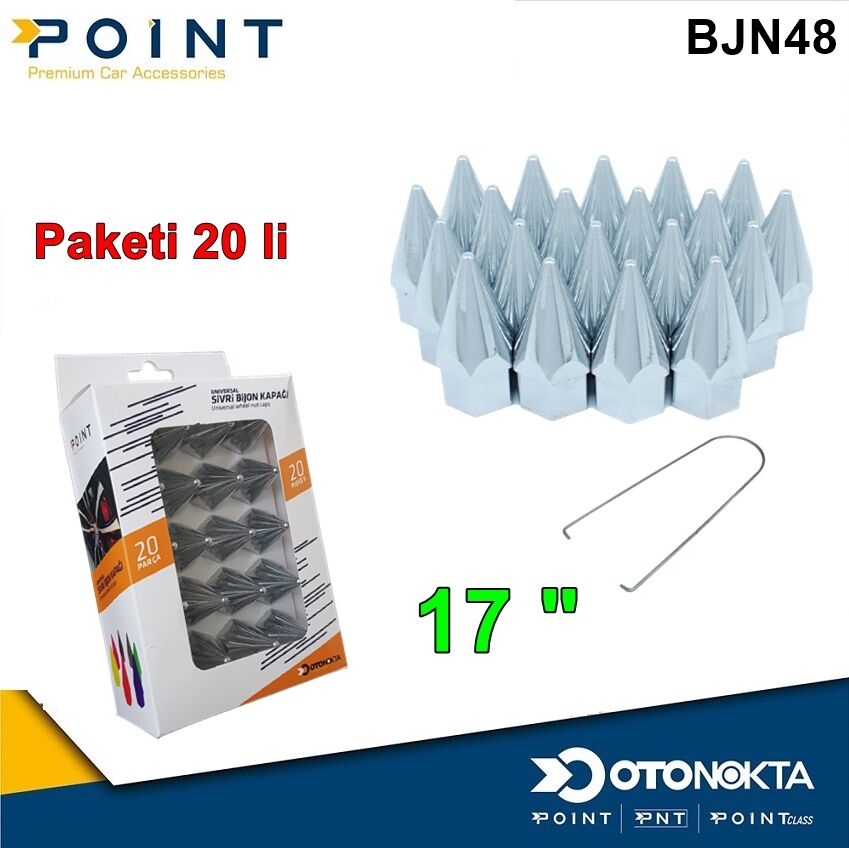 BİJON KAPAK SİVRİ 17 £ KROM 20 Lİ