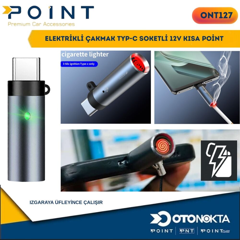 ELEKTRİKLİ ÇAKMAK TYP-C 12V KISA POİNT