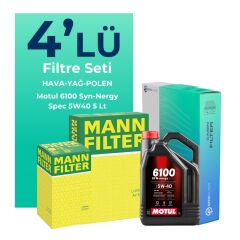 MANN Nissan Pulsar 1.2 Filtre Bakım Seti Motul Motor Yağlı (2015-2018) 4 Lü