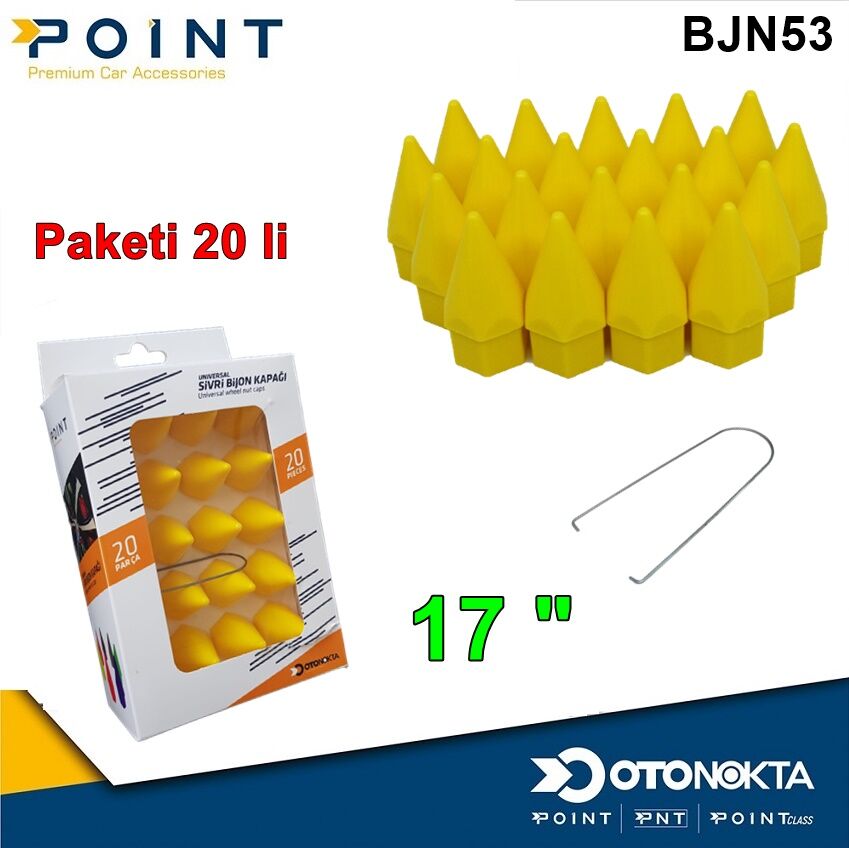 BİJON KAPAK SİVRİ 17 £ SARI 20 Lİ