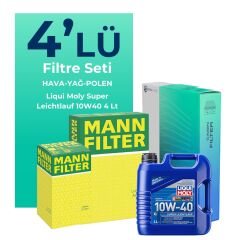 MANN Fiat Albea 1.4 Benzinli Filtre Bakım Seti Liqui Moly Motor Yağlı (2006-2012) 4 Lü
