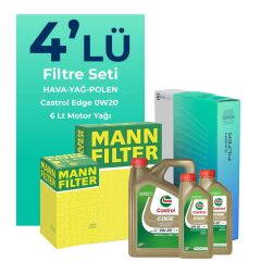 MANN Volvo V40 1.5 Benzin Filtre Bakım Seti Castrol Motor Yağlı (2015-2019) 4 Lü