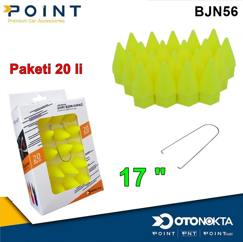 BİJON KAPAK SİVRİ 17 £ FOSFOR SARI 20 Lİ