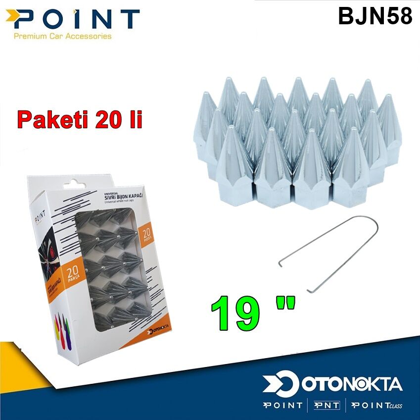 BİJON KAPAK SİVRİ 19 £ KROM 20 Lİ