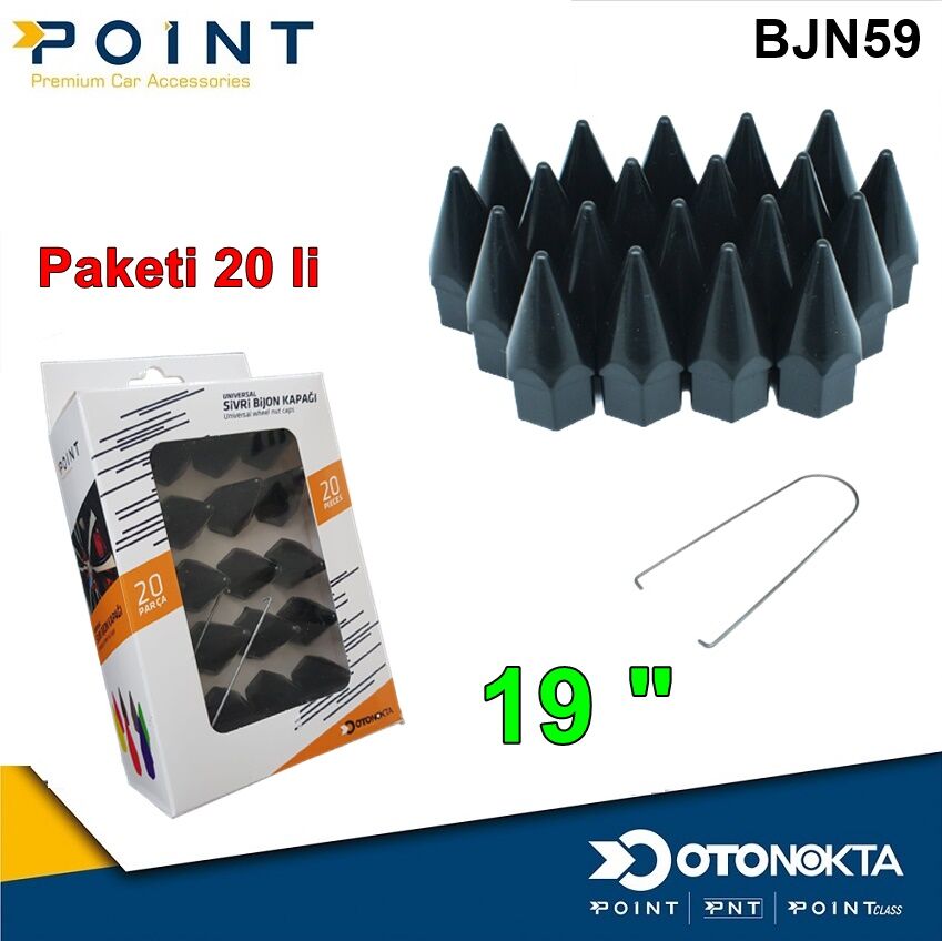 BİJON KAPAK SİVRİ 19 £ SİYAH 20 Lİ