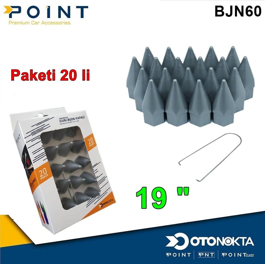 BİJON KAPAK SİVRİ 19 £ GRİ 20 Lİ