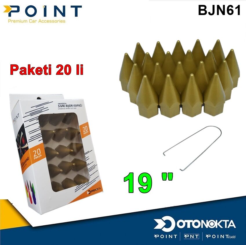 BİJON KAPAK SİVRİ 19 £ ALTIN SARI 20 Lİ