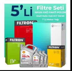 Filtron Mitsubishi L200 2.2 Dizel Filtre Bakım Seti Shell Motor Yağlı (2018-2022) 5 Li