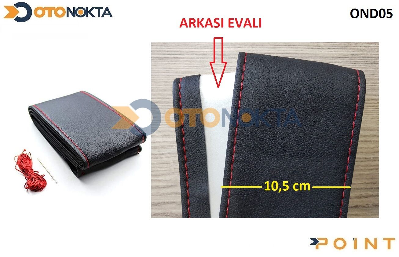 DİREKSİYON KILIFI DİKMELİ DÜZ DESEN KIRMIZI İP FX