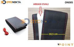 DİREKSİYON KILIFI DİKMELİ DÜZ DESEN KIRMIZI İP FX