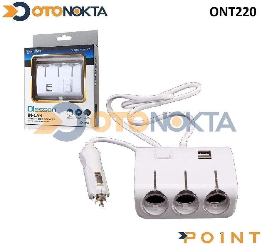 ŞARJ USB ÇAKMAKLI 3 LÜ DÜĞMELİ 1506 POİNT