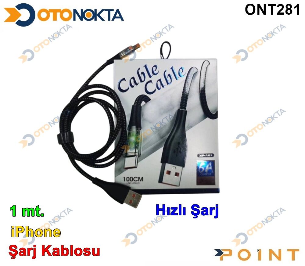 ŞARJ ALETİ KABLO 1 MT HIZLI ŞARJLI İPHONE POİNT