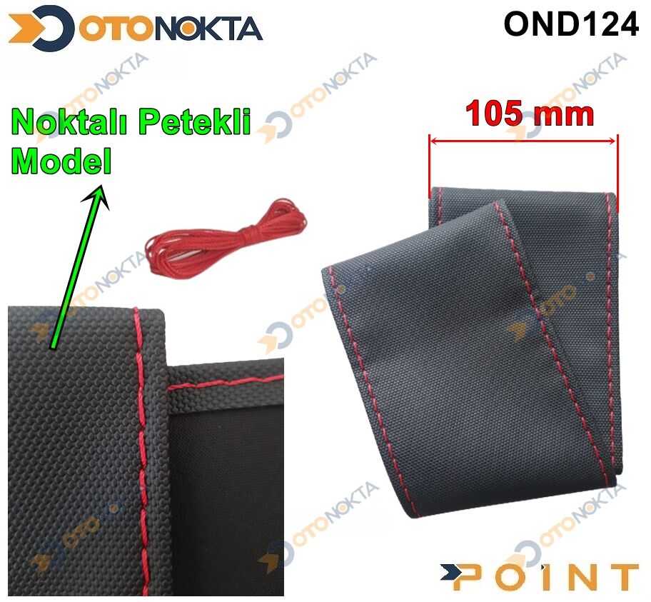 DİREKSİYON DİKMELİ KILIFI NOKTALI KIRMIZI İP 105CM
