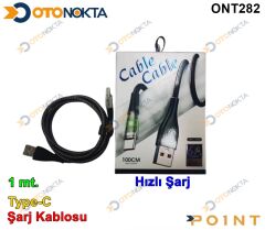 ŞARJ ALETİ KABLO 1 MT HIZLI ŞARJ TYPE-C  POİNT