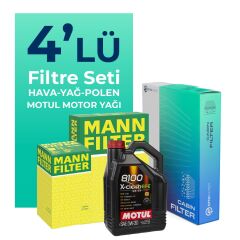 MANN BMW X1 1.6 Dizel Filtre Bakım Seti Motul Motor Yağlı (2015-2017) 4 Lü