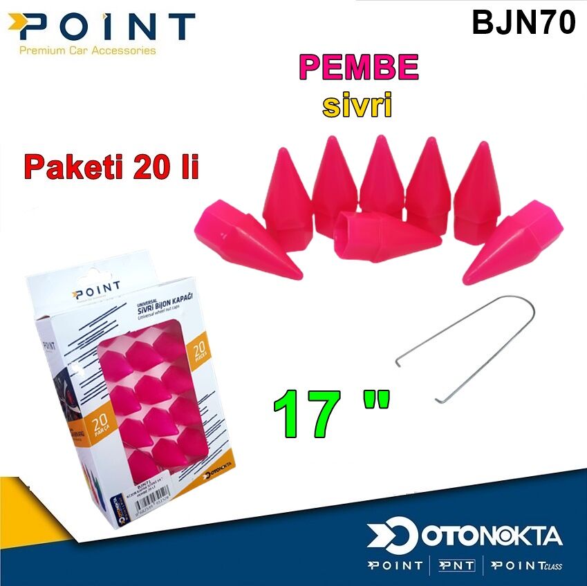 BİJON KAPAK SİVRİ 17 £ PEMBE 20 Lİ