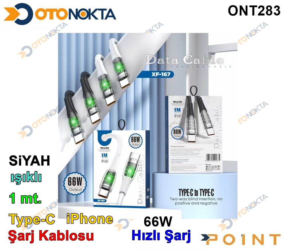 ŞARJ ALETİ  66W HIZ YENİ İPHONE TYPE-C BLACK POİNT