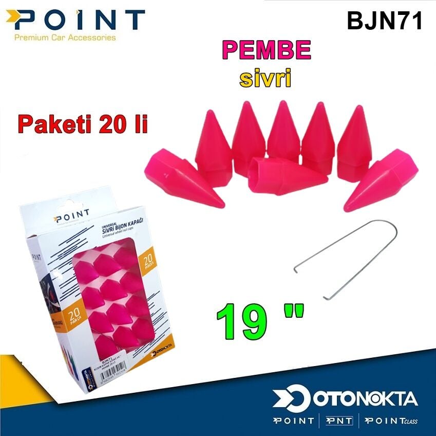 BİJON KAPAK SİVRİ 19 £ PEMBE 20 Lİ