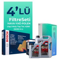 BOSCH Nissan X-Trail 1.3 Benzin Filtre Bakım Seti Liqui Moly Motor Yağlı (2019-2021) 4 Lü