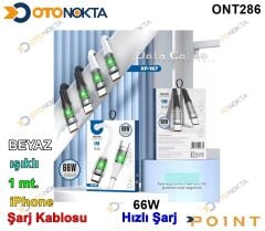 ŞARJ ALETİ  66W HIZLI İPHONE WHİTE IŞIKLI POİNT