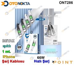 ŞARJ ALETİ  66W HIZLI İPHONE WHİTE IŞIKLI POİNT