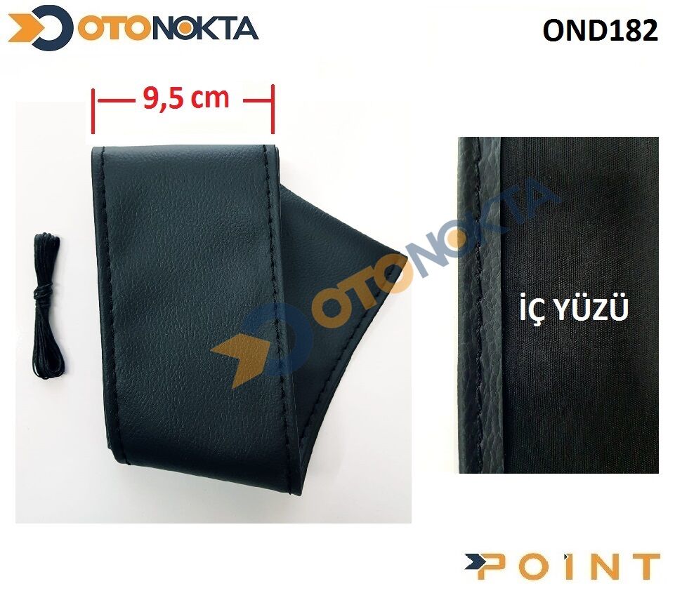 DİREKSİYON KILIFI DİKMELİ DÜZ SİYAH 9,5CM PNT