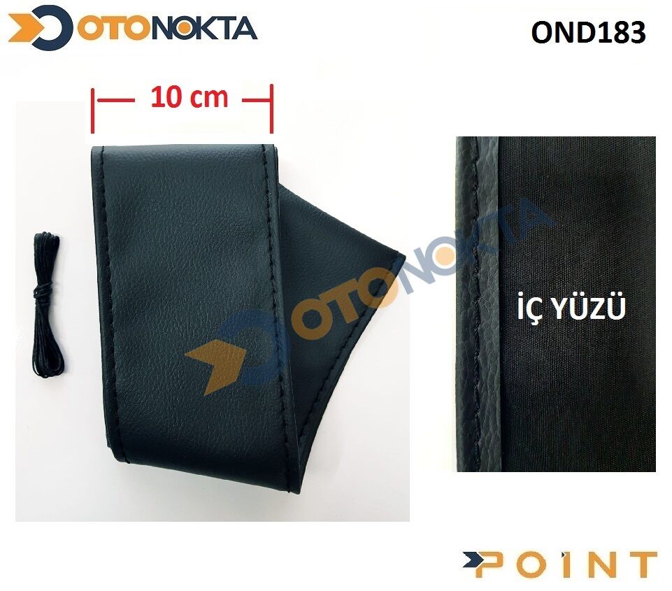 DİREKSİYON KILIFI DİKMELİ DÜZ SİYAH 10CM PNT