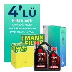 MANN Ford Mondeo 2.0 Dizel Filtre Bakım Seti Motul Motor Yağlı (2008-2014) 4 Lü