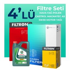 Filtron Chevrolet Aveo / Kalos 1.4 Filtre Bakım Seti Castrol Motor Yağlı (2011-2015) 4 Lü