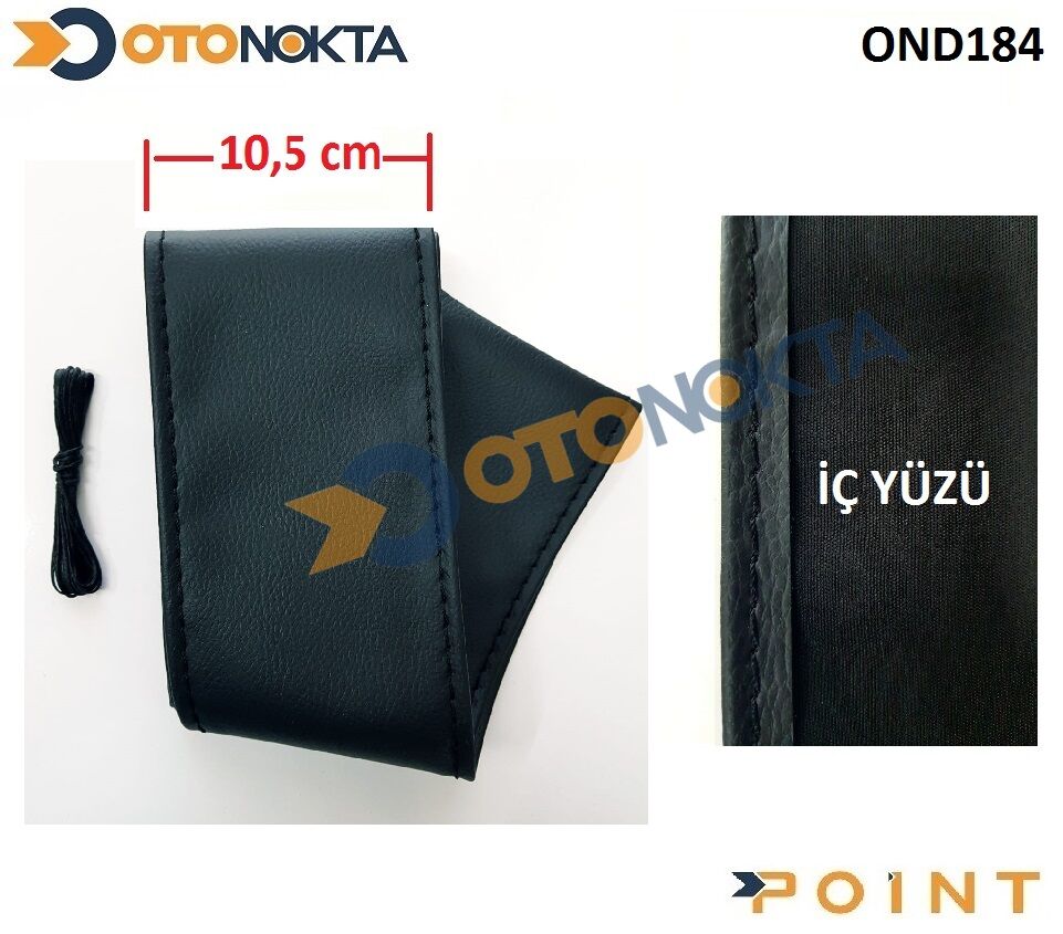 DİREKSİYON KILIFI DİKMELİ DÜZ SİYAH 10,5CM PNT