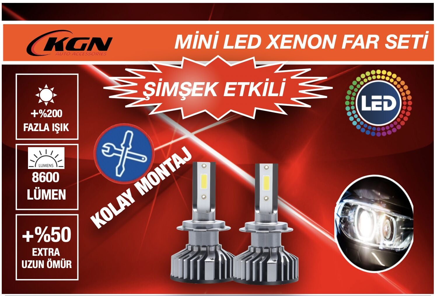 MİNİ TURBO LED XENON H1