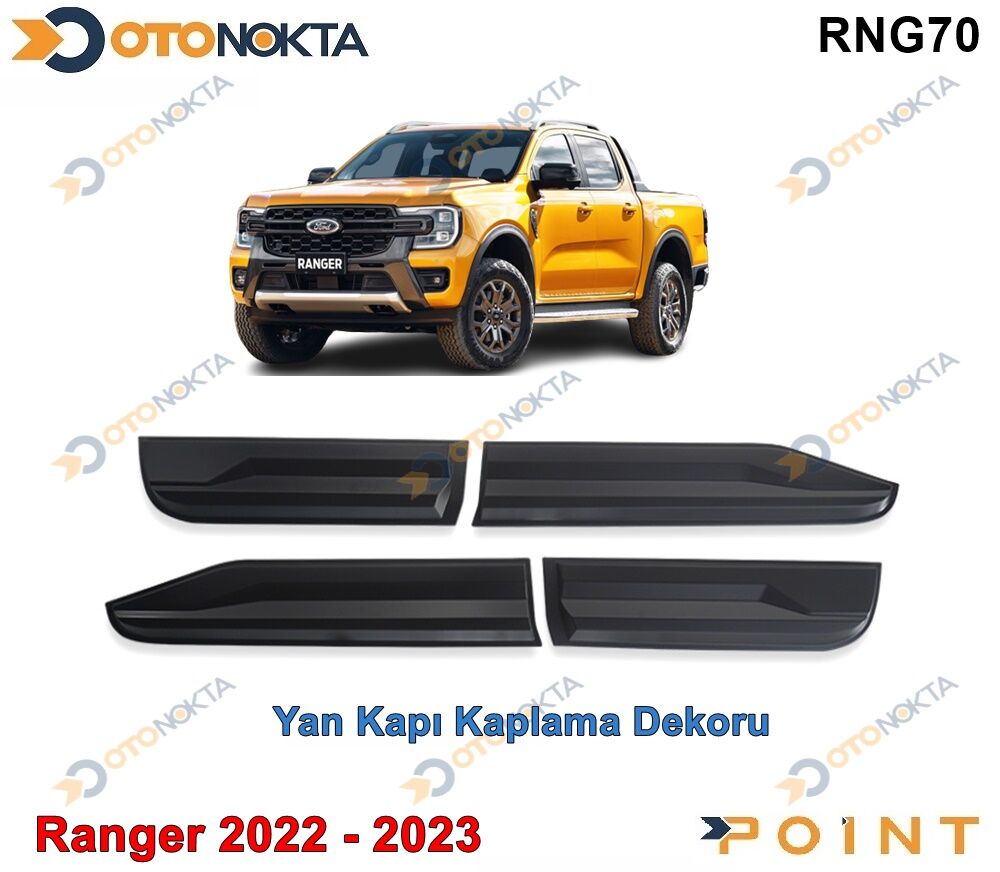 FORD RANGER T9 2022+ SİYAH YAN KAPI 4 PARÇA POİNT