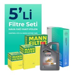 MANN Mercedes CLA180 Dizel Filtre Bakım Seti Castrol Motor Yağlı (2013-2018) 5 Li