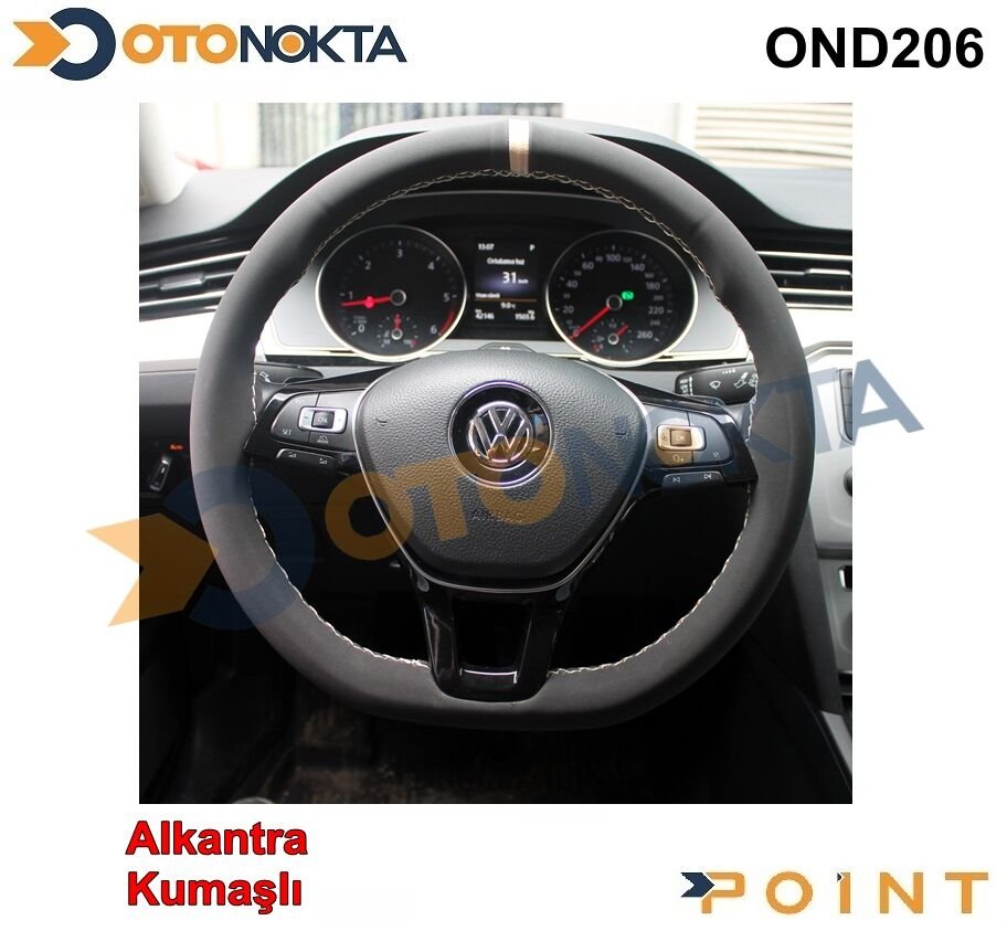DİREKSİYON KILIFI DİKMELİ ALCANTRA TEK YÜZÜK BEJ