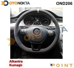 DİREKSİYON KILIFI DİKMELİ ALCANTRA TEK YÜZÜK BEJ
