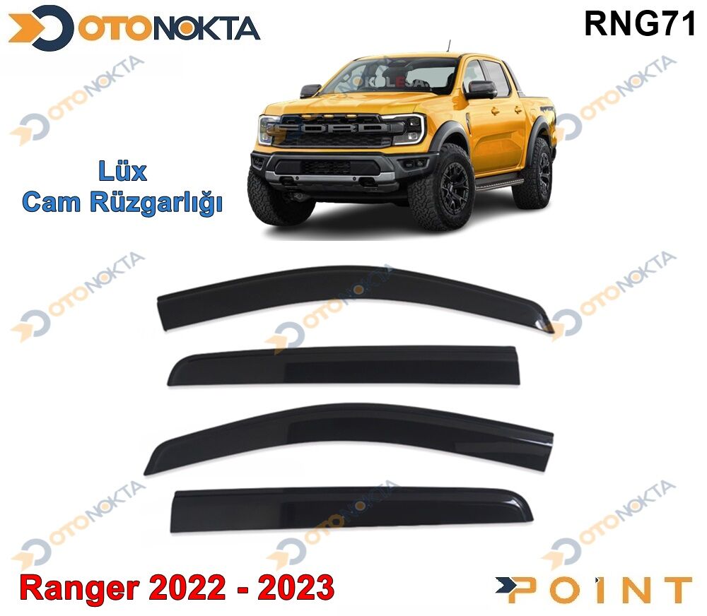 FORD RANGER T9 2022+ CAM RÜZGARLIĞI 4 SİYAH POİNT