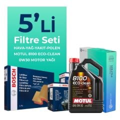 BOSCH Peugeot Partner 1.6 BlueHDi Dizel Filtre Bakım Seti Motul Motor Yağlı (2015-2018) 5 Li