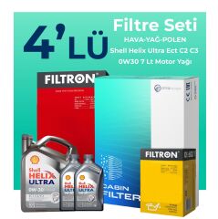 Filtron Jaguar XF 2.0 Dizel Filtre Bakım Seti Shell Motor Yağlı (2015-2020) 4 Lü