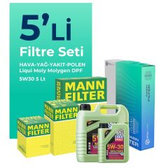 MANN Hyundai Accent Blue 1.6 Dizel Filtre Bakım Seti Liqui Moly Motor Yağlı (2011-2019) 5 Li