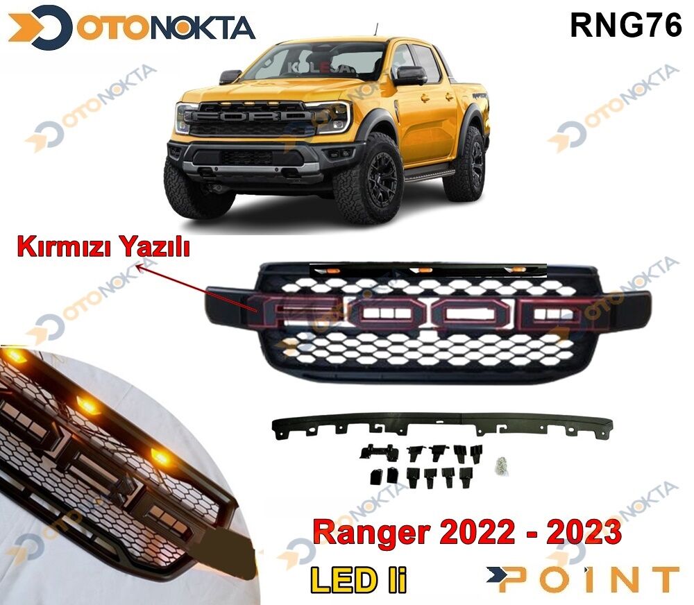 FORD RANGER T9 2022+ ÖN PANJUR LEDLİ KRIMIZI POİNT
