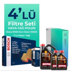 BOSCH Range Rover Vogue 2.0 Benzin Filtre Bakım Seti Motul Motor Yağlı (2018-2021) 4 Lü