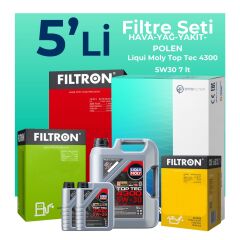 Filtron Nissan Navara 2.3 Dizel Filtre Bakım Seti Liqui Moly Motor Yağlı (2015-2021) 5 Li